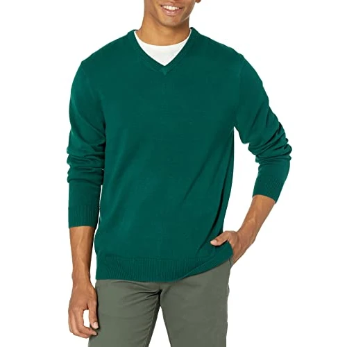 Oferta limitowana: Amazon Essentials Męski sweter z dekoltem w serek (dostępny w dużych i wysokich), ciemnozielony, 6XL duży wysoki z 117.00 zł na 117.00 zł (oszczędź 0.00%)