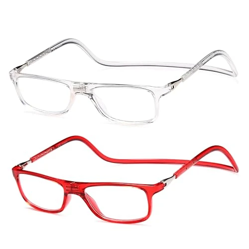 Offerta a tempo: NEW VISION 2 Pack Occhiali Da Lettura con Calamita, Occhiali con Calamita Da Vista NV2904, Occhiali Calamitati Da Collo, Occhiali Lettura Calamita per Uomo e Donna (Tr, 1.5, x) - 0% da 13.93 € a 13.93 €