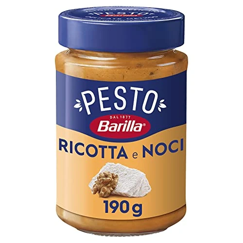 Barilla Pesto Ricotta y Nueces, Pesto Siciliano, Sin Gluten, Salsa Preparada para Pasta, 190 g