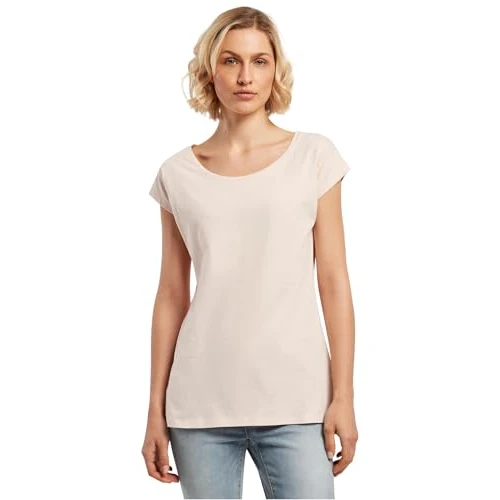 Build Your Brand Women's Wide Neck T-Shirt, Pink, XXXXL