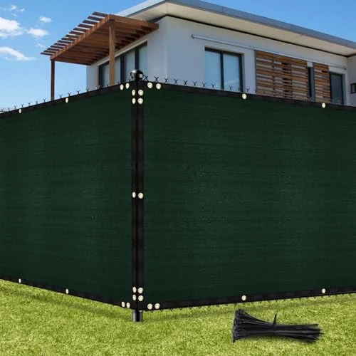 Limited-time offer: UIRWAY Fence Privacy Screen 4ft x 50ft Green, Heavy Duty 170GSM 90% Visibility Blockage, UV Resistant Outdoor HDPE Fence Covering Windscreen for Chain Link Fence Backyard Garden Patio with Cable Ties from $37.04 to $35.18 (save 5%)