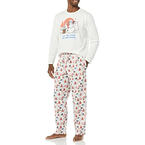 Amazon Essentials Disney | Marvel | Star Wars męskie zestawy piżam flanelowych, Star Wars Mando Winter - męskie, L