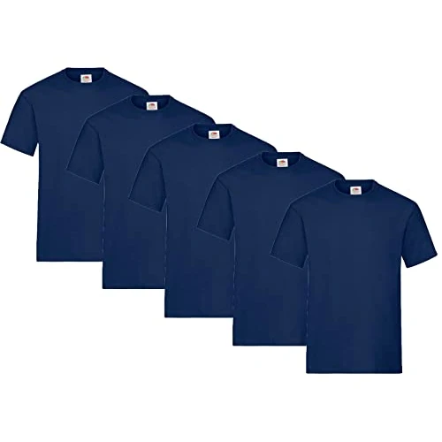 Offerta a tempo: Fruit of the Loom - Maglietta da uomo, confezione da 5 pezzi, in cotone pesante, M, L, XL, XXL, 3XL, diversi colori, XXXL - 0.00% da 34.88 € a 34.88 €