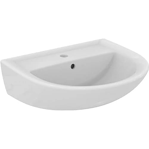 Offerta a tempo: Ideal Standard - Eurovit, Lavabo a parete da 55cm, Con foro centrale per la rubinetteria, Con foro troppopieno, Bianco - 35% da 80.51 € a 52.49 €