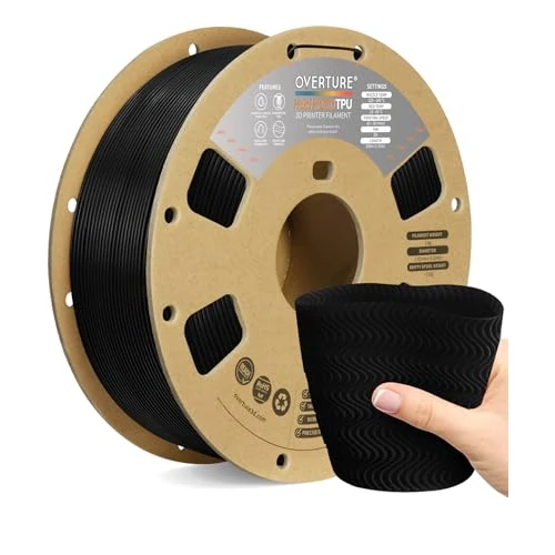 Offerta a tempo: OVERTURE High Speed TPU Filamento 1,75 mm Nero Flessibile 1kg - 29% da 41.99 € a 29.99 €
