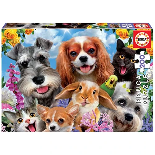 Offerta a tempo: Educa - Puzzle Selfie Animali Domestici | 200 pezzi Puzzle | Animali Divertenti, Bambini | dai 6 anni (19293) - 41% da 9.99 € a 5.93 €