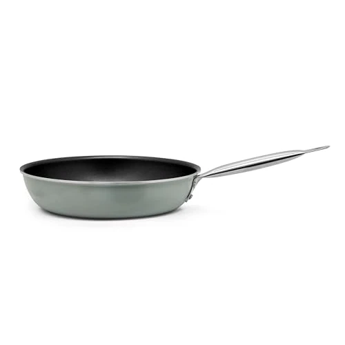 Offerta a tempo: METRO Professional Padella in alluminio e acciaio inox, rotonda, rivestimento antiaderente, argento/nero - 43% da 38.79 € a 22.05 €