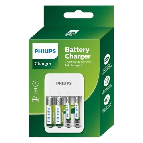Offerta a tempo: Philips Caricabatterie USB Ricaricabile Incl. Batterie AA e AAA | Caricatore Universale - 0.00% da 31.04 € a 31.04 €