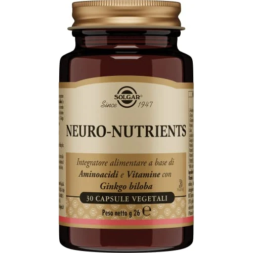 Solgar NEURO NUTRIENTS – Amminoacidi, vitamine del gruppo B e Ginkgo biloba, 30 capsule vegetali