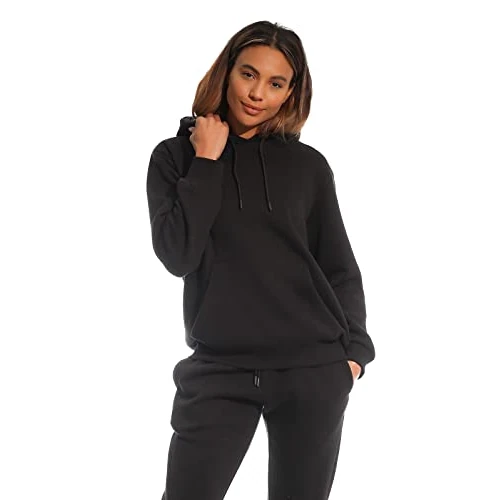 Light & Shade Dames Hooded Soft Touch Dames Loungewear Hoodie Sweatshirt Top Zwart