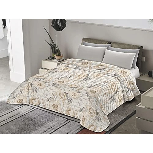 Offerta a tempo: Banzaii Trapuntino Una Piazza e Mezza Autunnale 220x260 cm, Giulia Beige - 0.00% da 36.99 € a 36.99 €