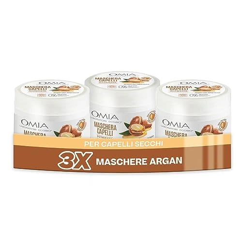 Oferta limitada: Omia, Mascarilla Capilar Ecobio con Aceite de Argán de Marruecos para Cabellos Secos, Mascarilla Reestructurante y Alisante, Sin Siliconas ni SLES, 3 Botes de 250 ml de 15.72 EUR a 15.72 EUR (ahorro 0%)
