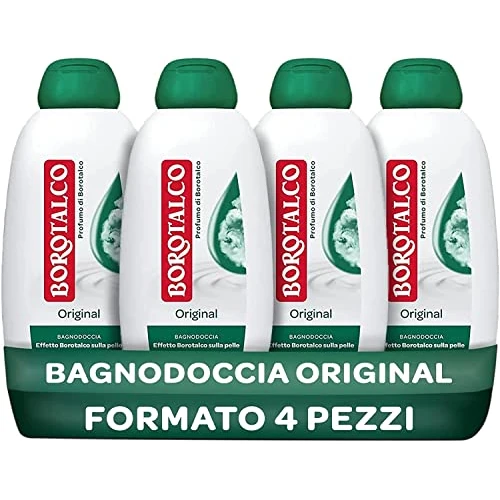 Borotalco Original-Duschbad mit Borotalkus-Duft, Formel mit feuchtigkeitsspendenden Wirkungen, Borotalkum-Wirkung auf die Haut, dermatologisch getestet, 4 Flaschen à 600 ml , 600ml (4er Pack)