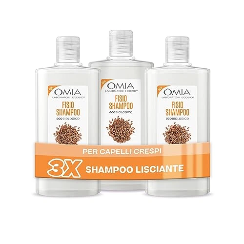 Oferta limitada: Omia, Champú Fisio Ecobio con Aceite de Semillas de Lino para Cabellos Encrespados, Alisador y Disciplinante, Champú para Lavados Frecuentes, Sin Siliconas ni SLES, 3 Botes de 200 ml de 9.99 EUR a 9.99 EUR (ahorro 0%)