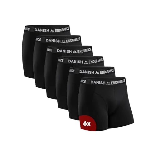 DANISH ENDURANCE 6-PACK Bokserki Męskie Bawełniane 95%, Wygodna Bielizna Premium, Gwarancja Antydziurkowa