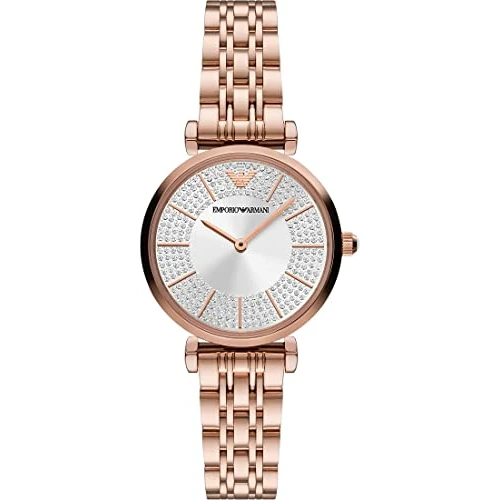 Beperkte aanbieding: Emporio Armani Watch For Women, 32mm Rose gold tone Quartz Two hand movement with Stainless steel strap van 449.00 EUR naar 224.50 EUR (besparing 50%)