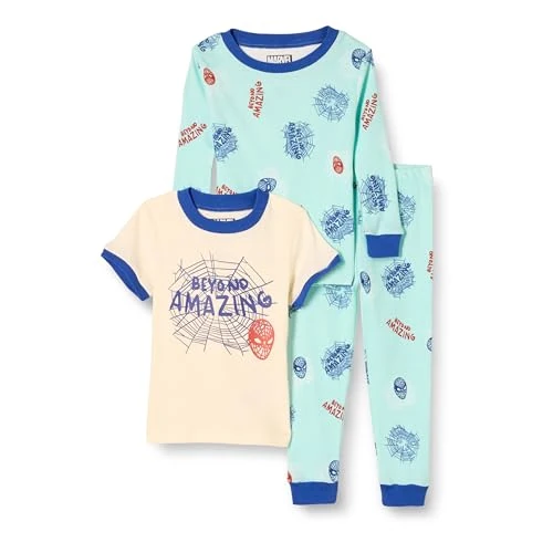 Amazon Essentials Marvel Ensembles De Pyjama, Coupe Ajustée, 3 Pièces Garçon, Imprimé Spiderman Marvel, 3 ans