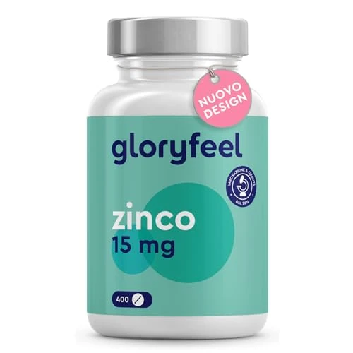 Offerta a tempo: Zinco Puro Integratore 15mg, Scorta + 1 Anno, 400 Compresse Vegan contro Acne e Brufoli, Antiossidante per Pelle Sana, Zinco Elementare da Puro Zinco Gluconato, Qualità Testata - 30% da 17.99 € a 12.59 €
