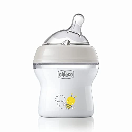 Offerta a tempo: Chicco Natural Feeling Biberon Anticolica 0 Mesi + da 150 ml, Biberon con Tettarella in Silicone Morbida e Flessibile, Adatto per Allattamento Misto, Flusso Lento, Colore Neutro - 32% da 11.99 € a 8.18 €