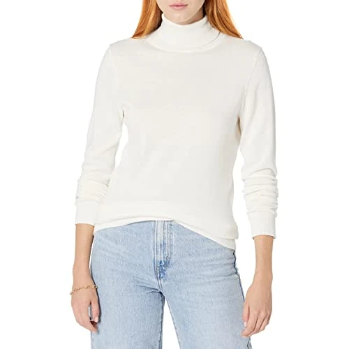 Limited-time offer: Amazon Essentials Women's Classic-Fit Lightweight Roll Neck Long-Sleeve Jumper (Available in Plus Size), Ivory, XXL Plus from 20.50 GBP to 17.43 GBP (save 15%)