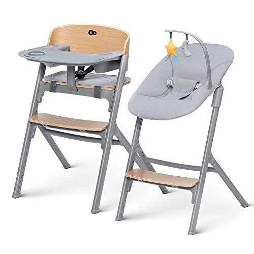 Tijdelijke aanbieding: Kinderkraft Kinderstoel LIVY + Hoog wipstoeltje CALMEE, 4in1, Stoel voor het hele gezin, vanaf Geboorte tot 110 kg, Verstelbare, Minimalistisch Nederlands design, Hout van 152.05 € naar 152.05 € (0.00% korting)