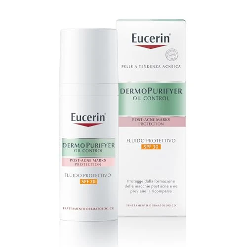Offerta a tempo: Eucerin DermoPurifyer Oil Control Fluido Protettivo SPF 30 50 ml, Crema viso antimacchie, anti imperfezioni e anti lucidità con protezione solare, Crema viso pelle grassa e acneica — 28% da 20,90 € a 15,08 €