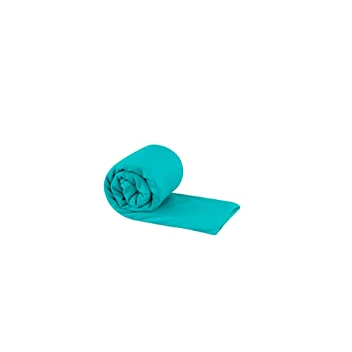 Sea to Summit - Pocket Towel Reisehandtuch S - Mikrofaser Handtuch - Kompakt - Ultra saugfähig & Schnelltrocknend - Leicht - Aufhänger & Tasche - Wandern - 40 x 80cm - Baltic Blue - 50g