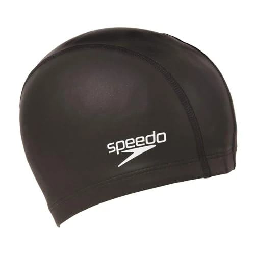 Speedo Unisex Erwachsene Kappe für langes Haar | Badekappe | Zieht nicht am Haar | Leicht aufsetzbar Trainingsausrüstung, Schwarz, Einheitsgröße