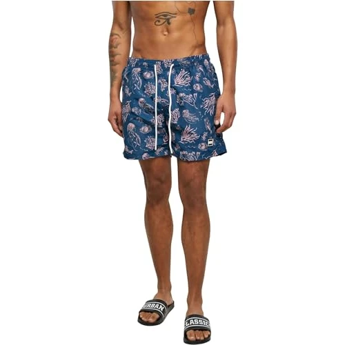 Offre limitée : Urban Classics Pattern Swim Shorts, Maillot de Bain pour des Hommes, Nautical AOP, XS de 24.90 € à 15.65 € (37% de remise)