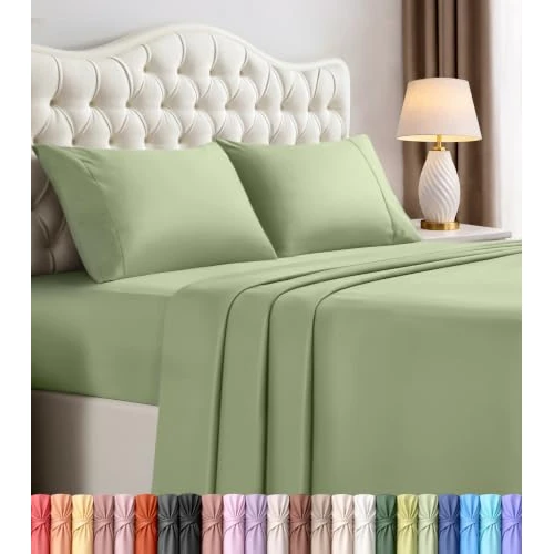 Zeitlich begrenztes Angebot: Utopia Bedding Bettlaken-Set – weiches, gebürstetes Mikrofasergewebe – schrumpft und verblasst Nicht, pflegeleicht (Queen, Salbei) von 32.19 € auf 32.19 € (0.00% Rabatt)