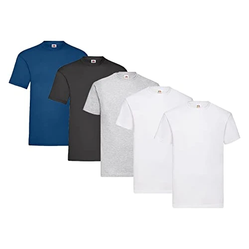 Offerta a tempo: Fruit of the Loom - Confezione da 5 magliette, XXXL - 77.48% da 71.49 € a 16.10 €