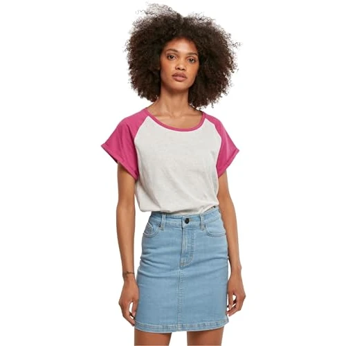 Offerta a tempo: Urban Classics Ladies Contrast Raglan Tee Maglietta, Donna, Grigio (Light Grey/Pink), 5XL - 46% da 14.90 € a 7.99 €