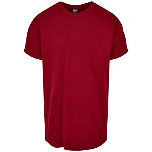 Urban Classics M?ski T-Shirt Long Shaped Turnup Tee, lu?ny T-shirt dla m??czyzn, d?ugi krój, dost?pny w wielu kolorach, rozmiary XS-5XL, brickred, 3XL