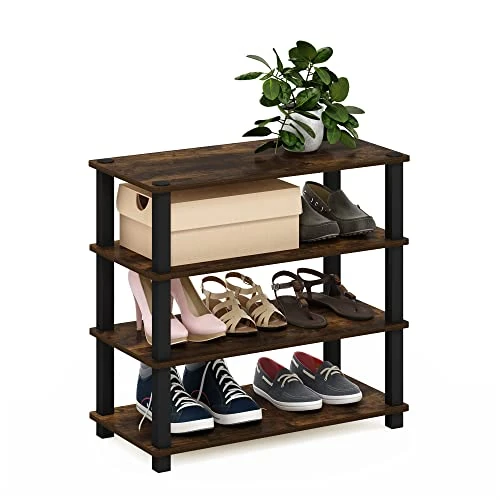 Offerta a tempo: Furinno Turn-S-Tube scarpiera a 4 livelli, Pino ambrato/Nero - 0.00% da 45.99 € a 45.99 €