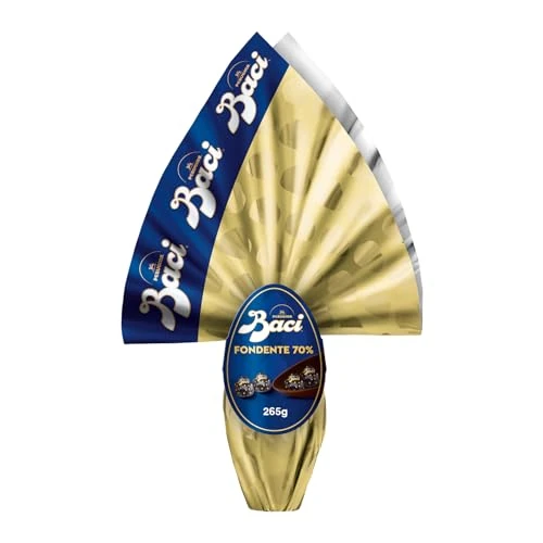 BACI PERUGINA Uovo di Pasqua 2026 Cioccolato Fondente Extra 70% con Sorpresa e 4 Cioccolatini 265g