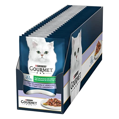 Gourmet Perle - Comida húmeda para Gatos Adultos en Salsa con Ternera y Verduras, 26 Sobres de 85 g