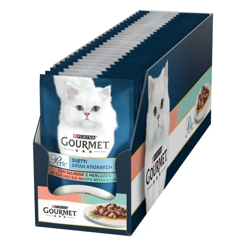 Oferta limitada: Purina Gourmet - Perlas de mar húmedo para Gatos con salmón y Bacalao, 26 Sobres de 85 g de 36.31 EUR a 36.31 EUR (ahorro 0%)