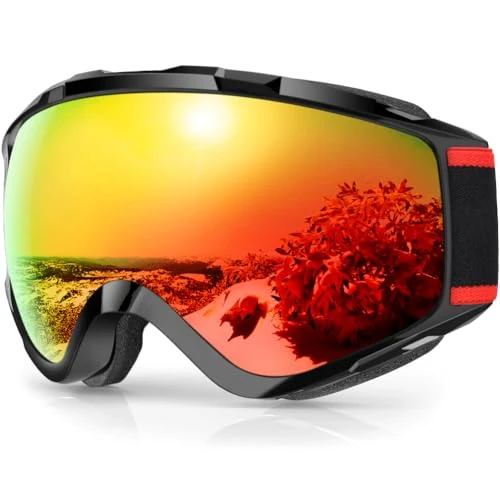 Beperkte aanbieding: Findway Skibril, skibril voor snowboard, jetsneeuw, voor dames en heren, jongeren, tieners, OTG-overhelm, anti-condens, 100% uv-bescherming, anti-reflectie skibril, voor skiën, snowboarden van 38.99 EUR naar 38.99 EUR (besparing 0%)