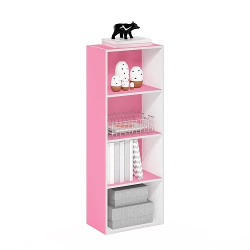 Offerta a tempo: Furinno Luder Libreria a 4 ripiani aperti, rosa/bianco - 20% da 73.29 € a 58.89 €
