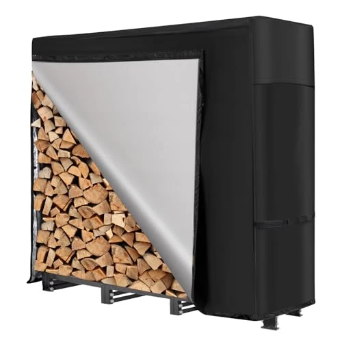 Offerta a tempo: NALONE legnaia da esterno con coperchio impermeabile,portalegna da esterno Metallo per lo stoccaggio del legno legnaia da (4FT) - 31% da 69.99 € a 48.43 €