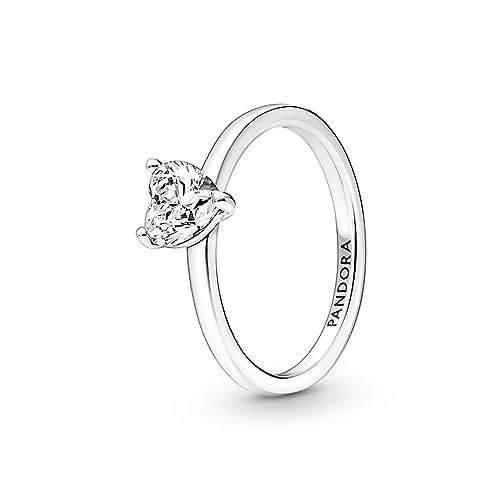 Offerta a tempo: PANDORA Timeless Anello solitario con cuore in argento Sterling con zirconia cubica trasparente, 52 - 0.00% da 24.00 € a 24.00 €
