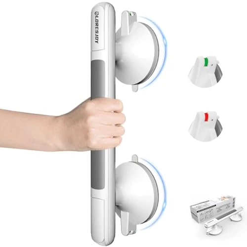 Offre limitée : LORESJOY Poignée de Douche avec 2 Ventouse, Poignée de Baignoire, Ventouse de Poignée Douche, Sans Perçage, Poignée de Douche, Mobiles Barres D'appui de Salle de Bain de 19.99 € à 19.99 € (0.00% de remise)