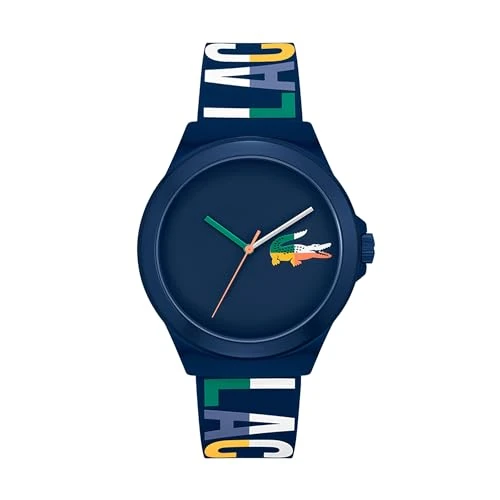 Limited-time offer: Lacoste Analogue Quartz Watch for Men NEOCROC Collection with Navy Blue Silicone Bracelet - 2011184 from 75.00 GBP to 53.65 GBP (save 28%)