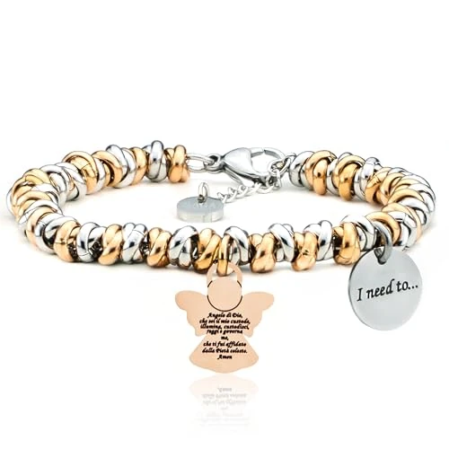 Limited-time offer: SAGA GIOIELLI I Need To...Collections Women's Bracelet, Protection, Fortune, Good Auspics, Love, Medium, Stainless Steel, 0 US from 20.78 £ to 20.78 £ (save 0.00%)