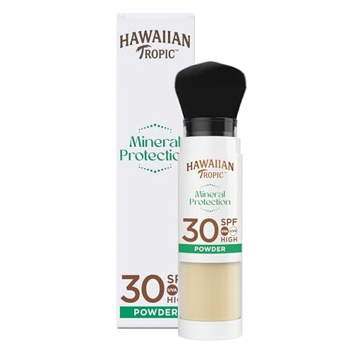 Offerta a tempo: HAWAIIAN Tropic Mineral Brush SPF30 - Protezione solare viso SPF30 in polvere con comodo applicatore a pennello - Con filtri minerali - 0.00% da 21.40 € a 21.40 €