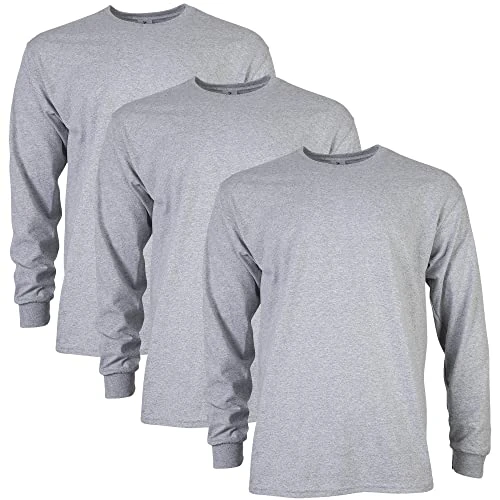Oferta limitada: Gildan Camiseta de manga larga, de Ultra Cotton, estilo G2400, Camiseta para Hombre, Sport Grey (3-Pack), XL de 23.28 € a 18.62 € (ahorro 20%)