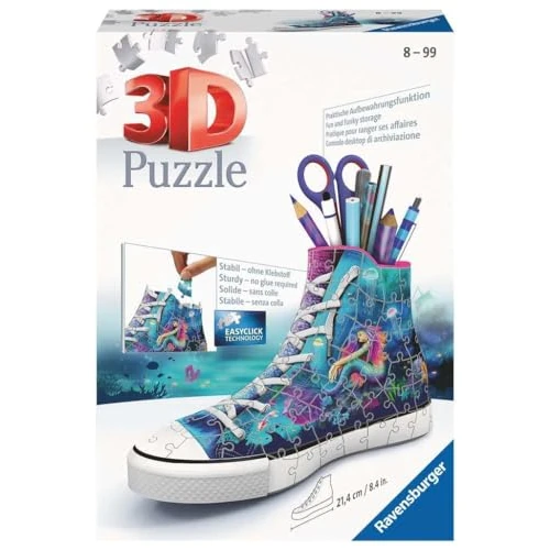 Ravensburger Mermaid Shaped Trainer Shoe 3D Jigsaw Puzzle for Kids Age 6 Years Up - 108 Pieces - No Glue Required