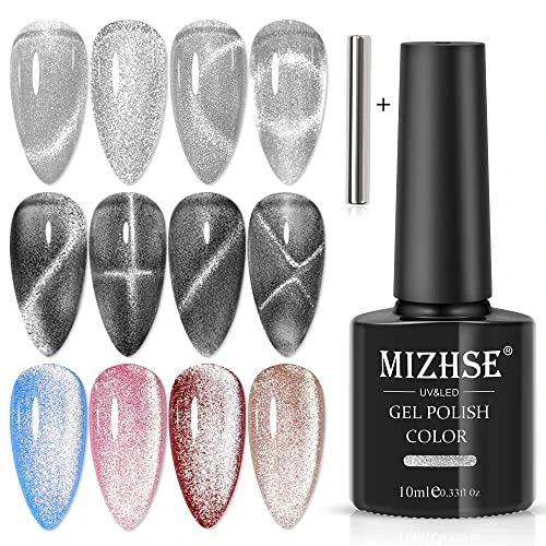 Zeitlich begrenztes Angebot: MIZHSE Cat Eye UV Gel Silber Cateye Magnet Nagellack 2-in-1 Gel Nail Polish von 4.99 € auf 4.74 € (5% Rabatt)