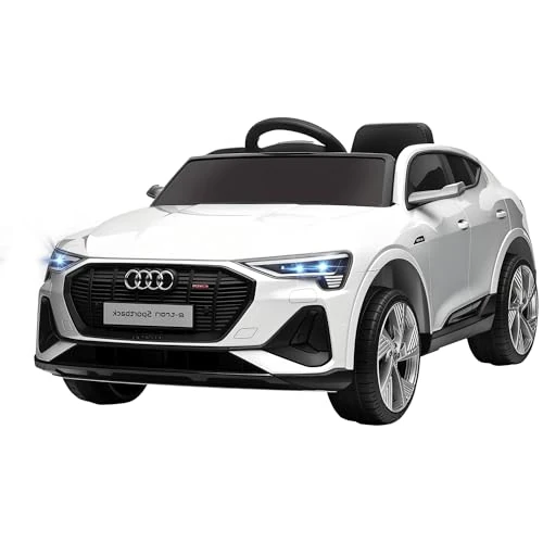 Offerta a tempo: HOMCOM Macchina Elettrica per Bambini 12V Audi E-tron con Doppio Motore, Telecomando e Batteria Ricaricabile, Velocità 3-5km/h, Luci LED e Musica, Bianco - 0% da 169.95 € a 169.95 €