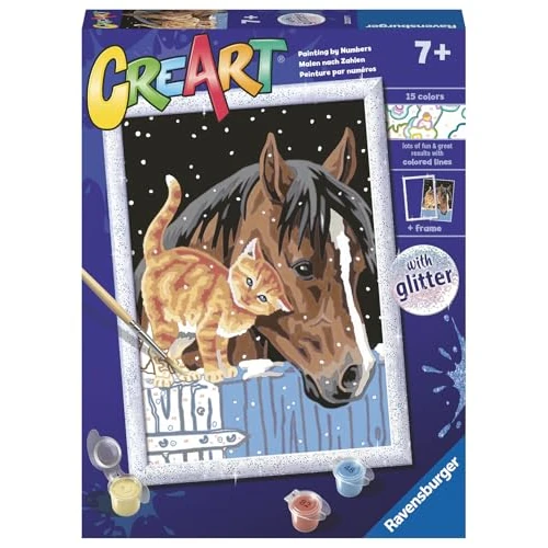 Ravensburger - CreArt Serie D, Amigos Insólitos, Pintura por Numeros, Kit de Pintura para Niños, Juego Educativo para Niños de 7+ Años, 26x20 cm